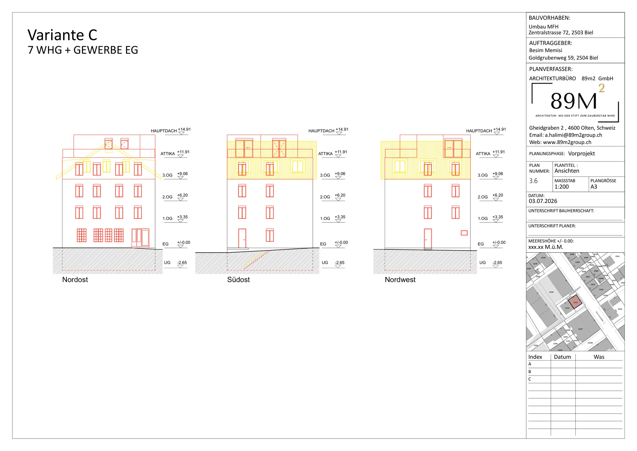 Planung und Sanierung eines Mehrfamilienhauses in Biel – 89m2 Group